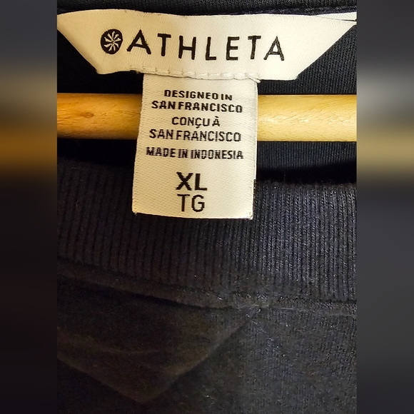 Athleta  Retroplush Quilted Crewneck Navy Blue  Sweatshirt. XL   V-GRK - Picture 7 of 11